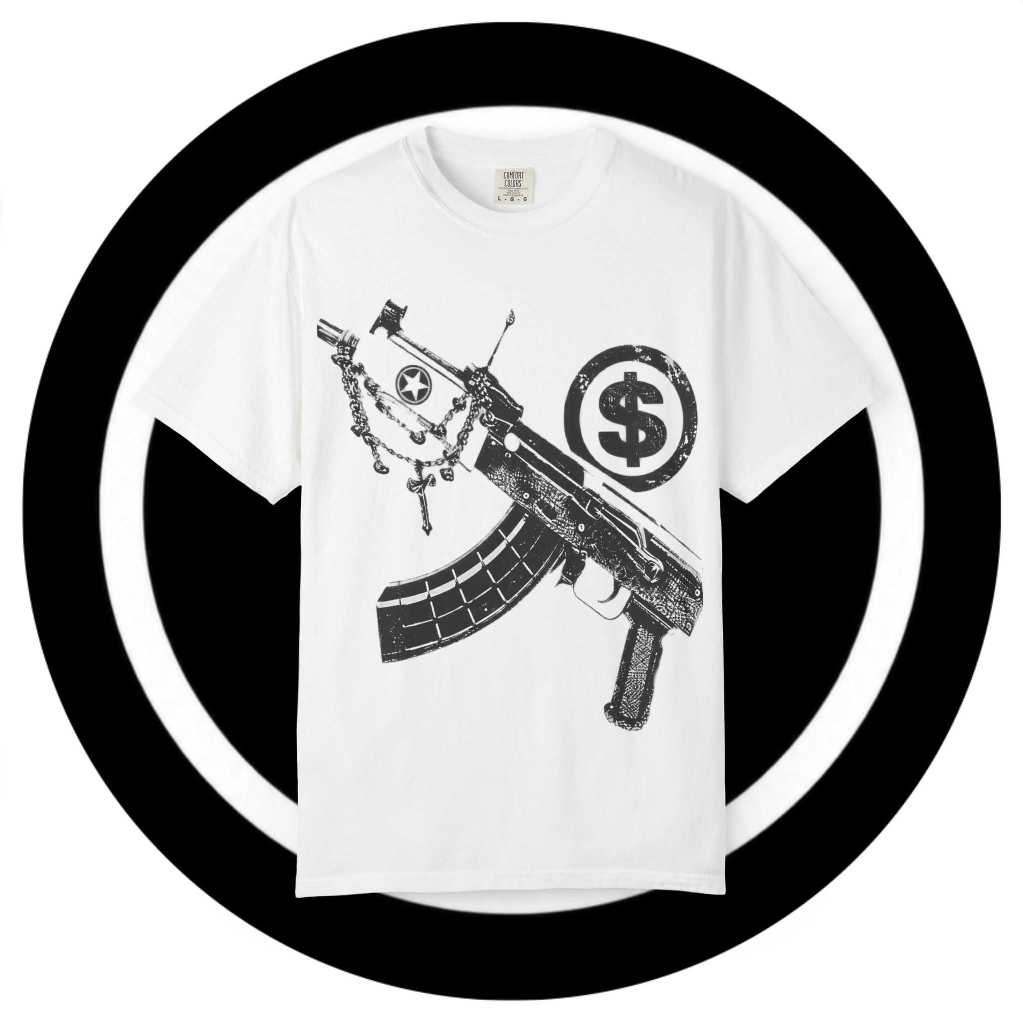 Guns & Money Graphic T-Shirt (WHITE)