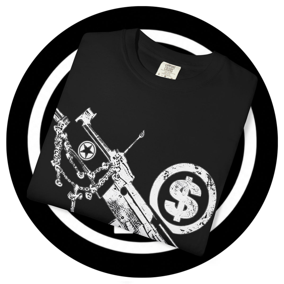 Gun & Money Graphic T-Shirt (BLACK)