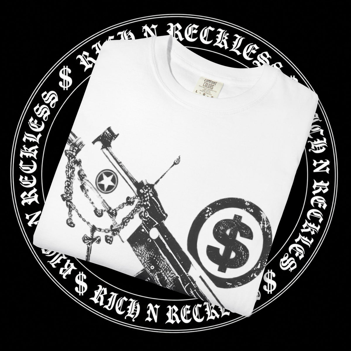 Guns & Money Graphic T-Shirt (WHITE)
